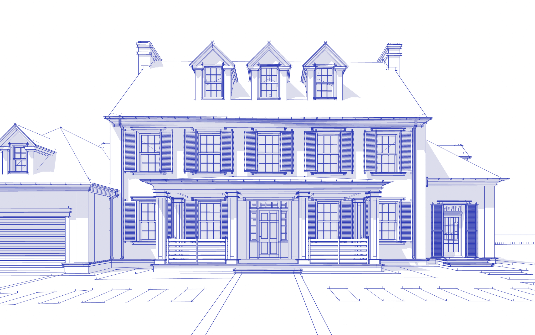 Colonial Style Home Drawing